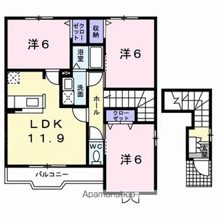 ベル・ソレイユ A【2階】の間取り