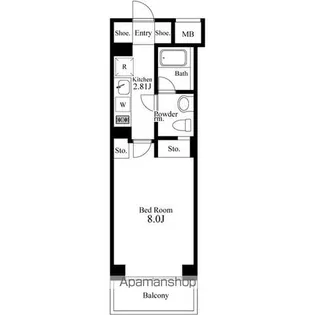 プライマル新宿若松町【9階】の間取り