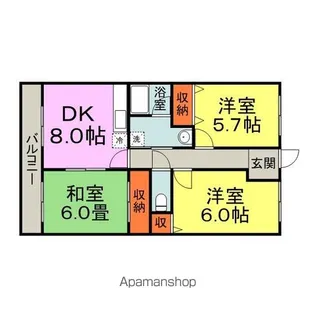 アークヒル久留米【205号室】の間取り