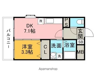 アスピラシオン・ノーヴァ前原【301号室】の間取り