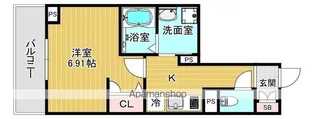 アトリオテラス新田辺【401号室】の間取り