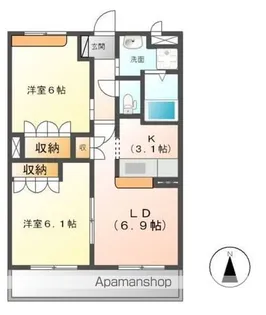 コンフォール・白梅【1階】の間取り