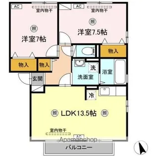 リビングタウン向中野 E【2階】の間取り