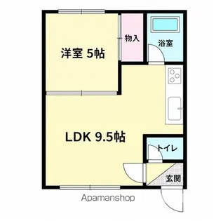 ウエストリバーサイドB【202号室】の間取り