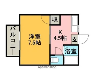 フラワービレッジ【A102号室】の間取り