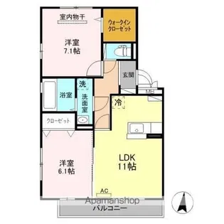 ラ・フォンテーヌ【2階】の間取り