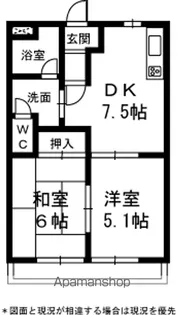 メゾンクレストール【1階】の間取り