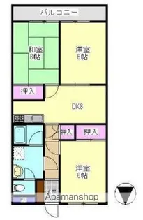 セゾンマンション【202号室】の間取り