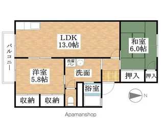 ヴィラ吉田南棟【206号室】の間取り