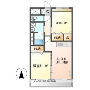 ベル・ブランシュ【1階】の間取り