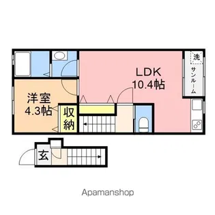 カルムアヴェニュー【2階】の間取り