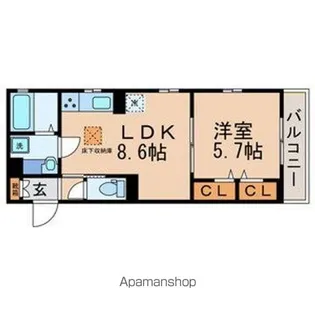 ブランドール押上【1階】の間取り
