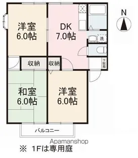 グリーンヒルズ玉藻Ⅱ【1階】の間取り