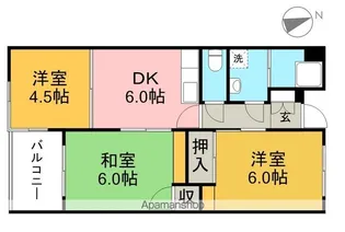 コーポ山下【5階】の間取り