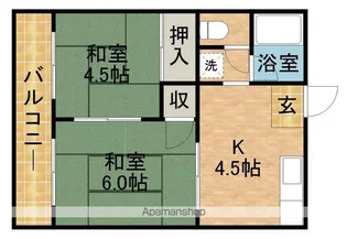 泉ヶ丘ハイツ【2D号室】の間取り