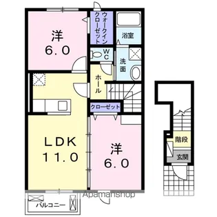 カーサプラシードN【2階】の間取り