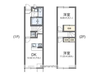 レオパレスプレミール鳥の木Ⅱ【104号室】の間取り