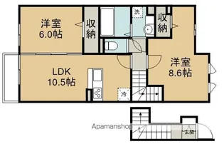 ラ・グラシューズ A【2階】の間取り