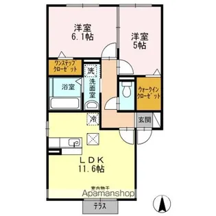 プロニティ峰東【1階】の間取り