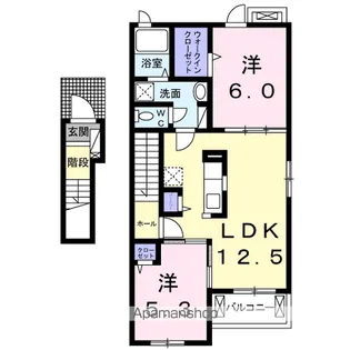 カレントB【201号室】の間取り