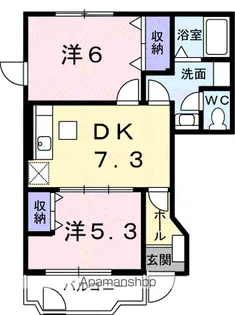 ハピネスⅠ番館【1階】の間取り