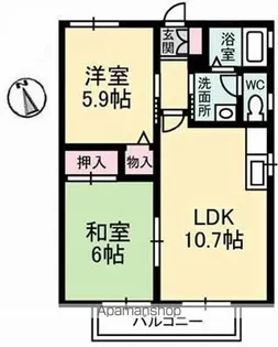 パークヒル津田 B棟【1階】の間取り