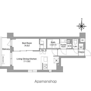 コンフォリア・リヴ永福町【4階】の間取り