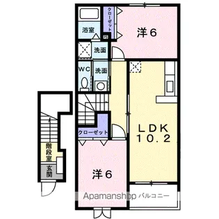 カーサ グランデB【2階】の間取り