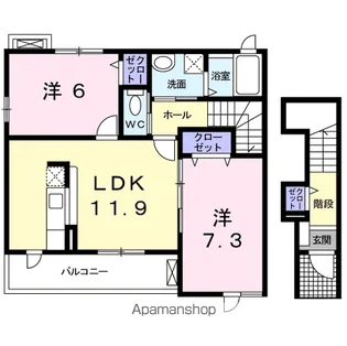 ヒルズ【2階】の間取り