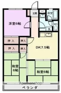 小山ハイツⅡ【1階】の間取り