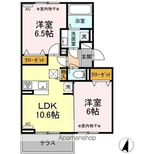 ヒルズ石和 B棟【1階】の間取り