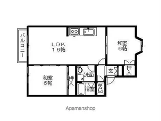 サンハウス南風【202号室】の間取り