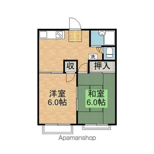 グランデュール井上【B102号室】の間取り