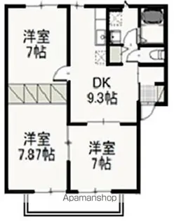 ミルグレース大福E【2階】の間取り