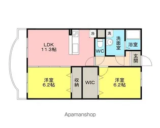 ランデュールINA【201号室】の間取り