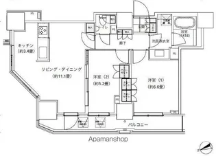 パークキューブ愛宕山タワー【20階】の間取り