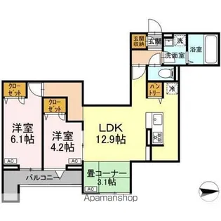 オルテンシア【3階】の間取り