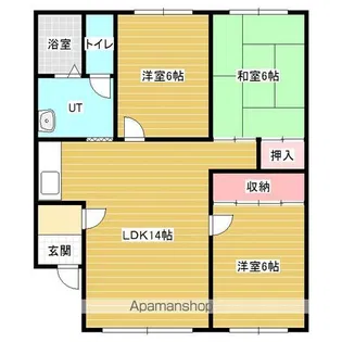 リヴィエール412D【3階】の間取り