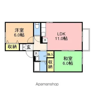 セジュール大通黄金【2階】の間取り