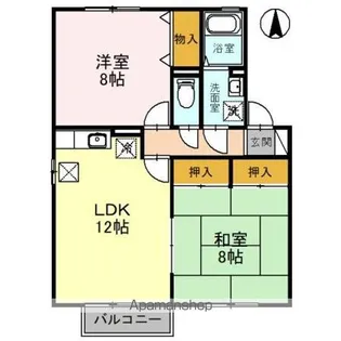 サザンヴィレッジ B棟【1階】の間取り