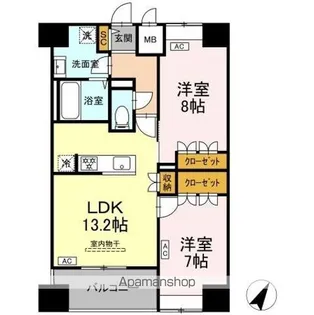 DーROOM千葉中央【13階】の間取り