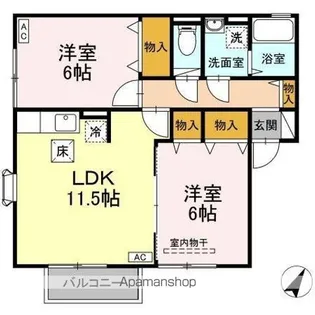 オーチャードテラス【1階】の間取り