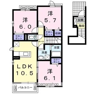 VILLA アニバ Ⅰ【2階】の間取り