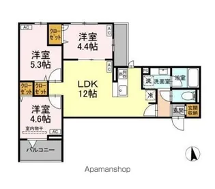 セレスティア岡本【2階】の間取り