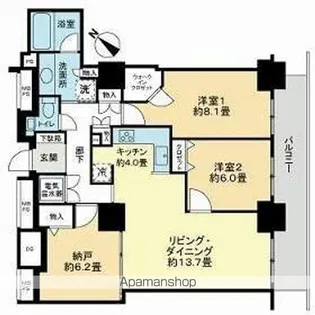 ザ・サッポロタワー・琴似【29階】の間取り