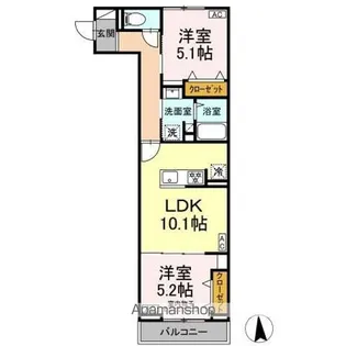 セレスティア高島平3【2階】の間取り