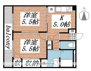 ハローズ稲毛【505号室】の間取り