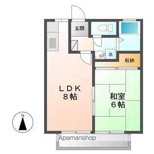 パナハイツやまぐちA【201号室号室】の間取り