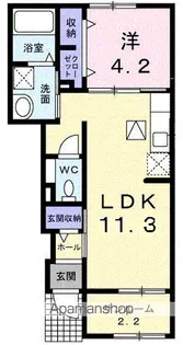オン アルカス J【1階】の間取り
