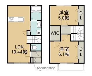 アテレーゼ明磧【104号室】の間取り